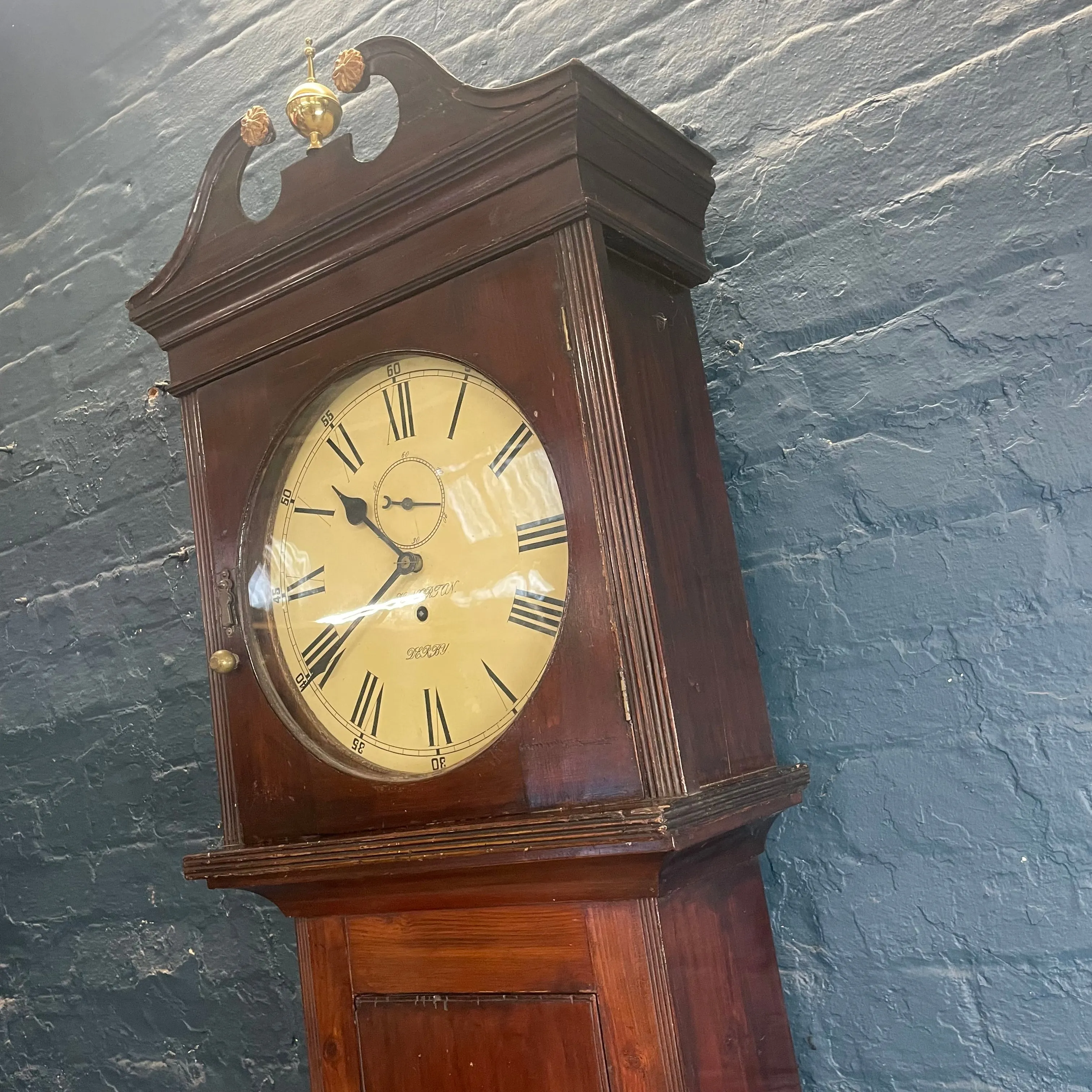 Antique Vintage H. Norton Of Derby Non Chiming Grandfather Clock