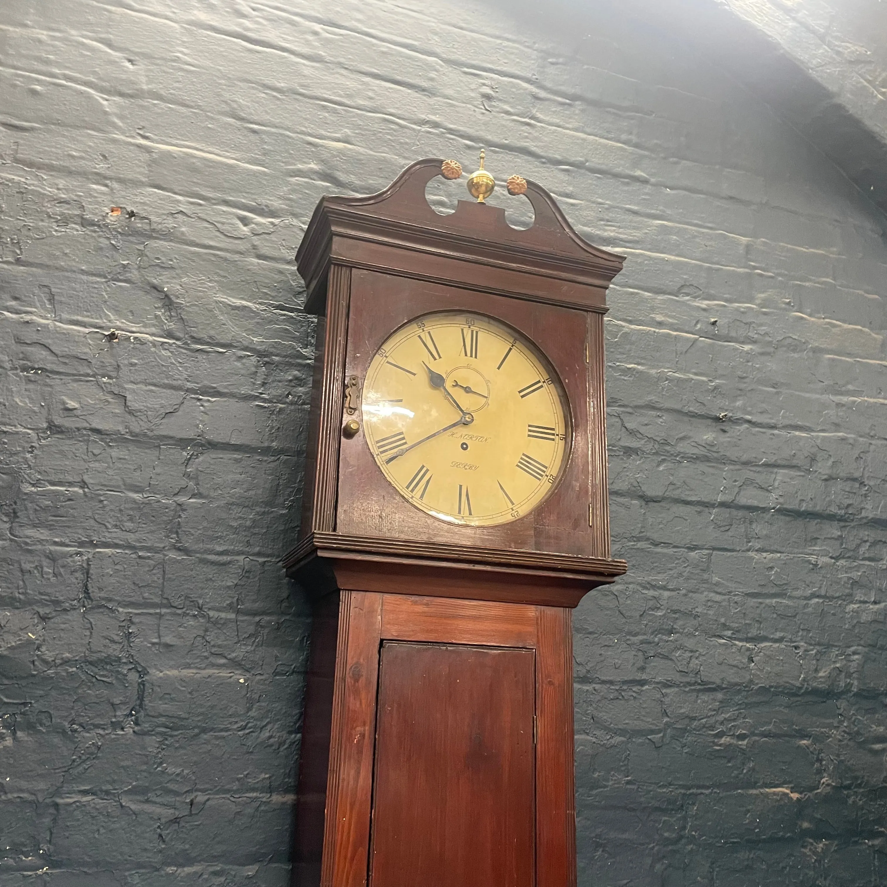Antique Vintage H. Norton Of Derby Non Chiming Grandfather Clock