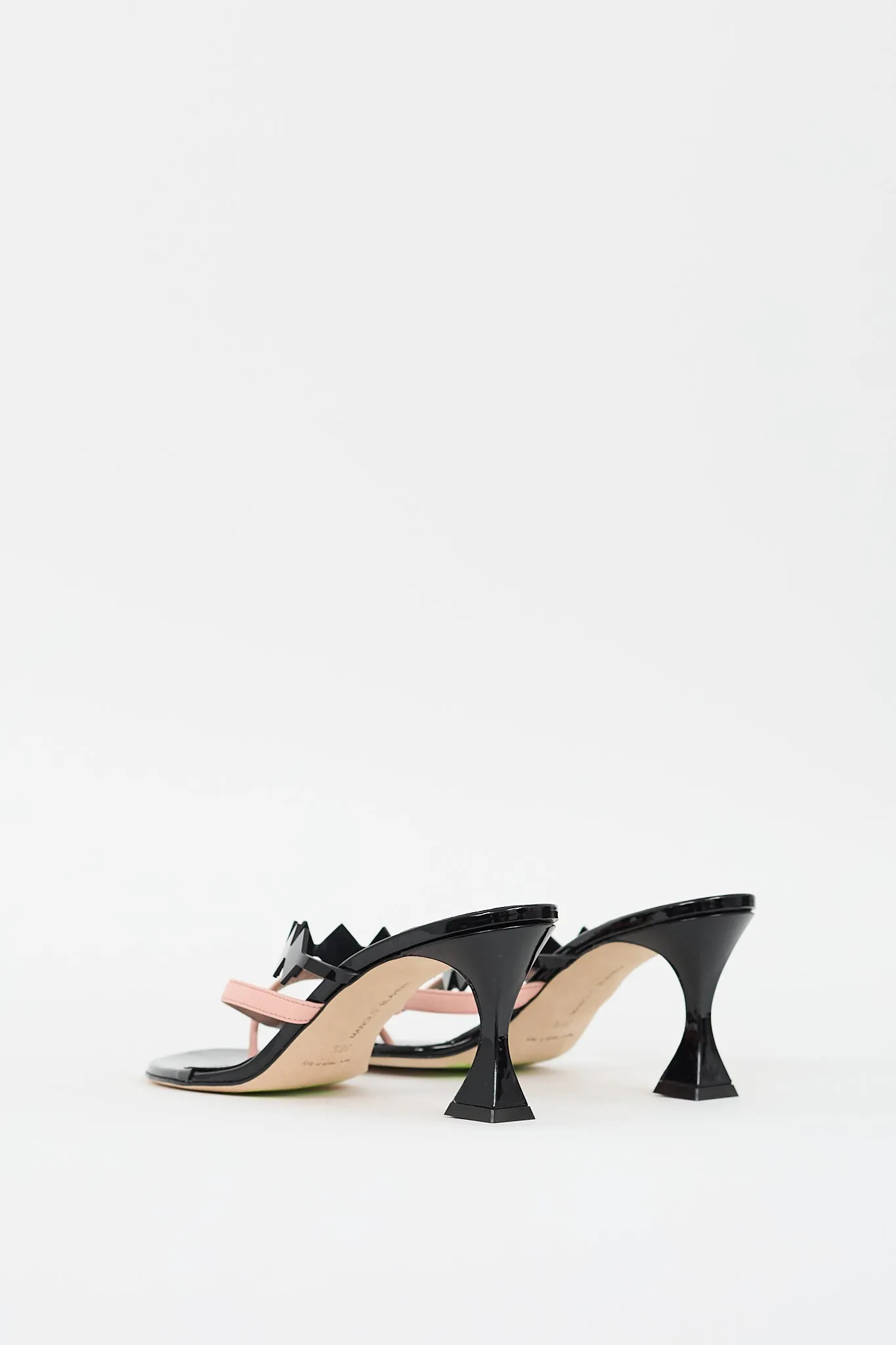 Black & Pink Patent Leather Sulafahi Heeled Sandal