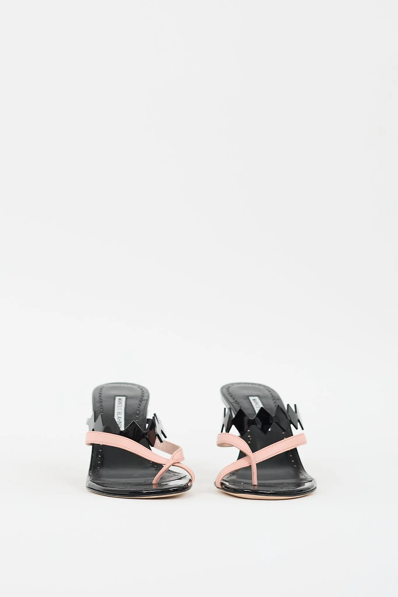 Black & Pink Patent Leather Sulafahi Heeled Sandal