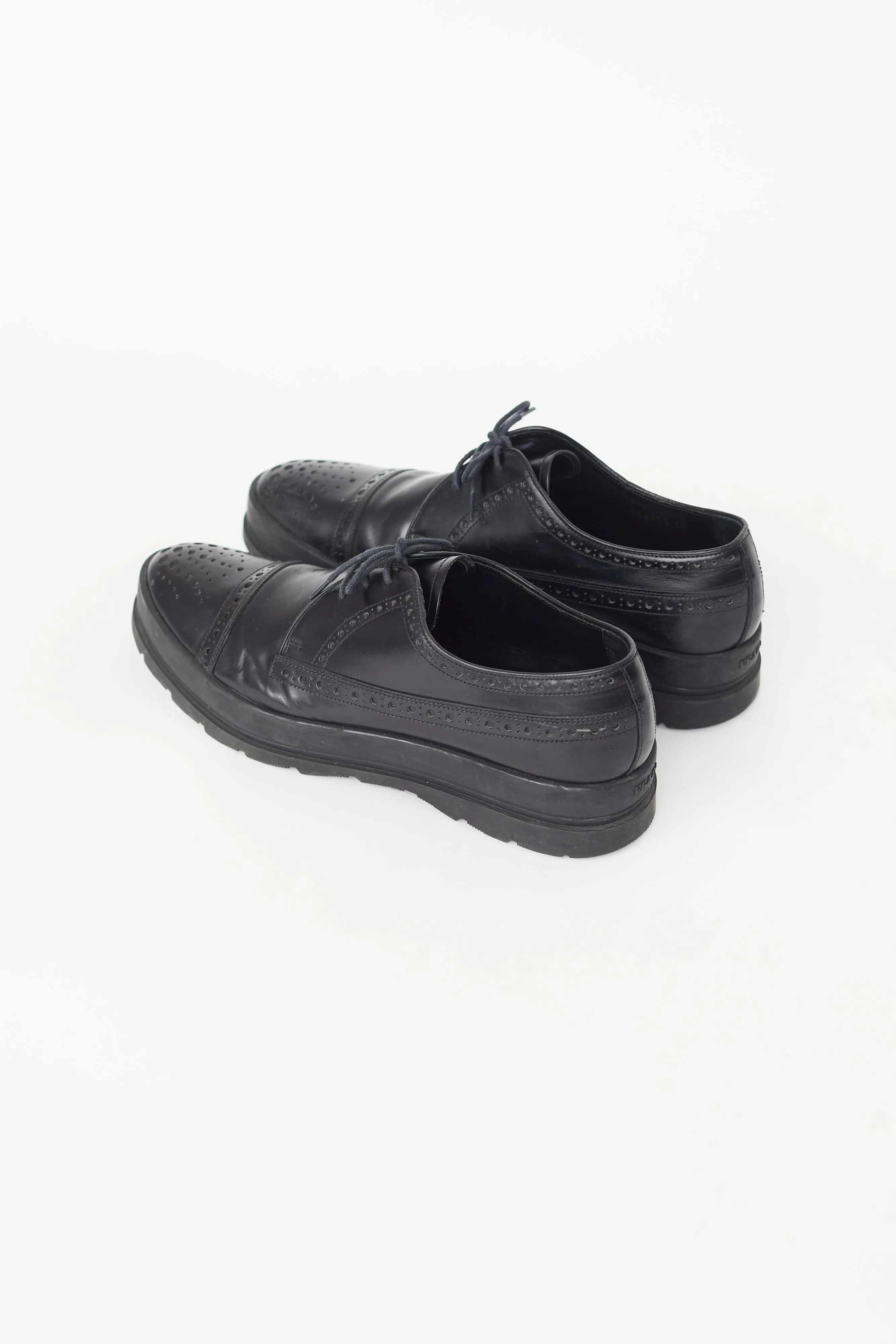 Black Leather Brogue Derby