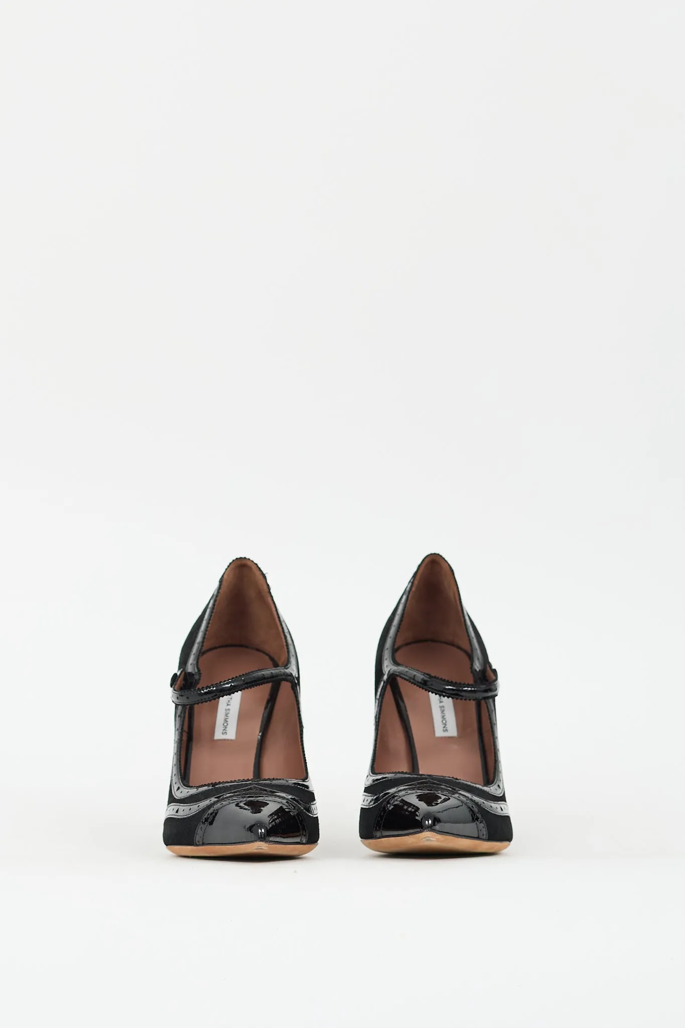 Black Suede & Leather Mary Jane Pump