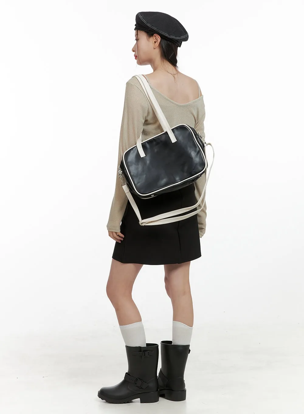 Buckle Rubber Midi Boots OL411