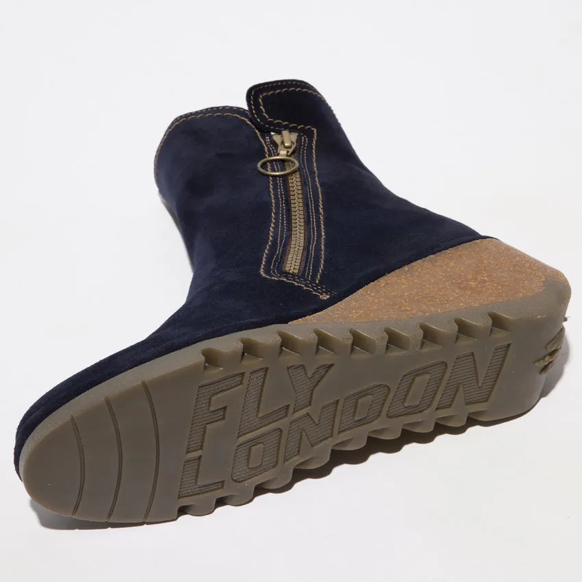 Fly London NELA407FLY Navy Womens Stylish Comfort Suede Ankle Boots