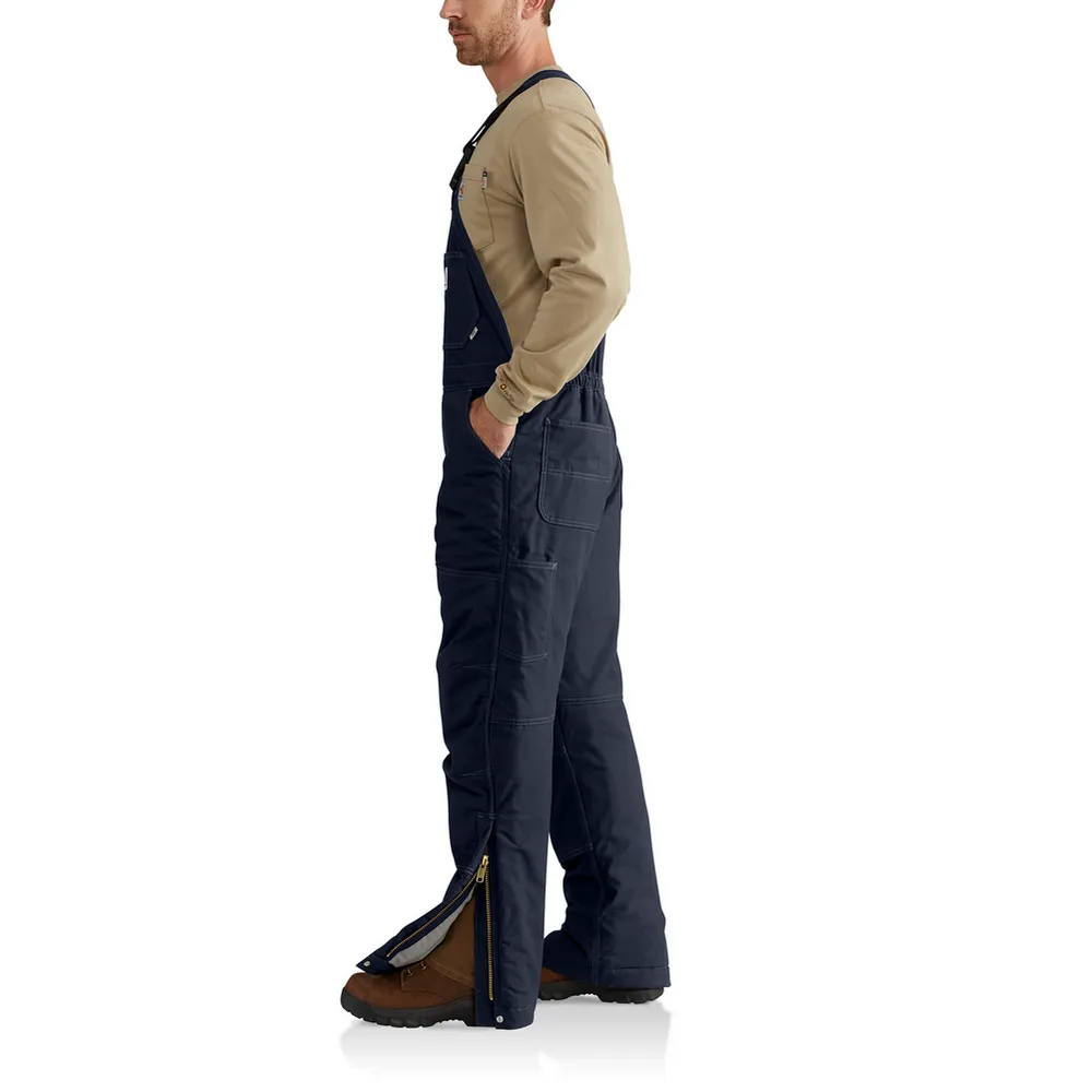 FR QUICK DUCK LINED BIB OVERALL - 410-Dark Navy | Carhartt 102691