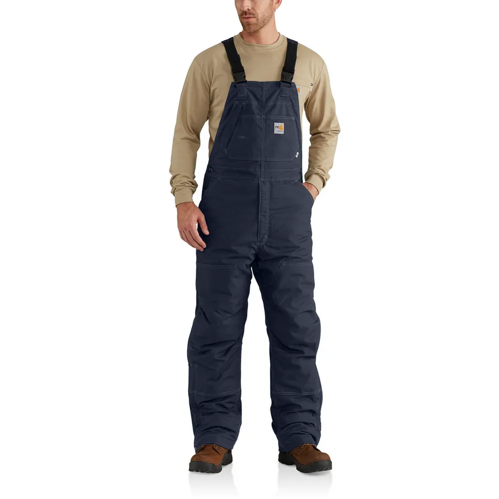 FR QUICK DUCK LINED BIB OVERALL - 410-Dark Navy | Carhartt 102691