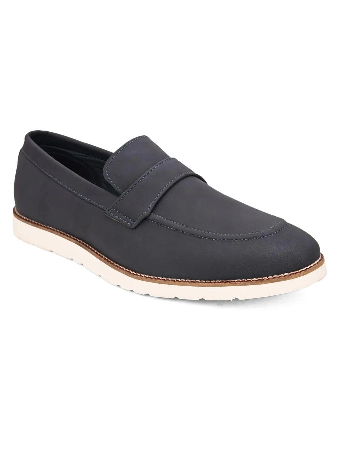 Hydes N Hues Men Blue Slip-On Casual Shoes