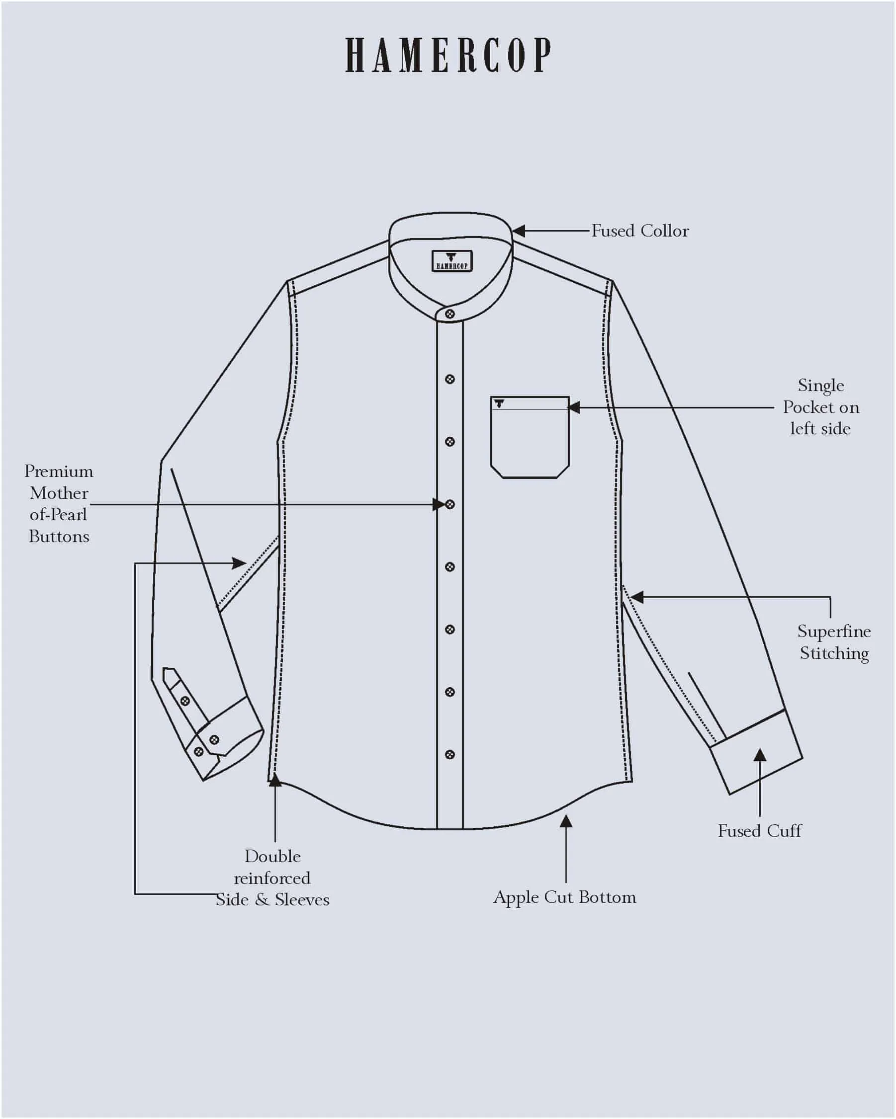 SkyBlue Abstract Geometrical Pattern Oxford Cotton Shirt