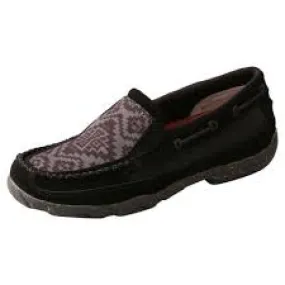 TWISTED X WOMENS SLIP ON DRIVING MOC (BLACK & GREY)
